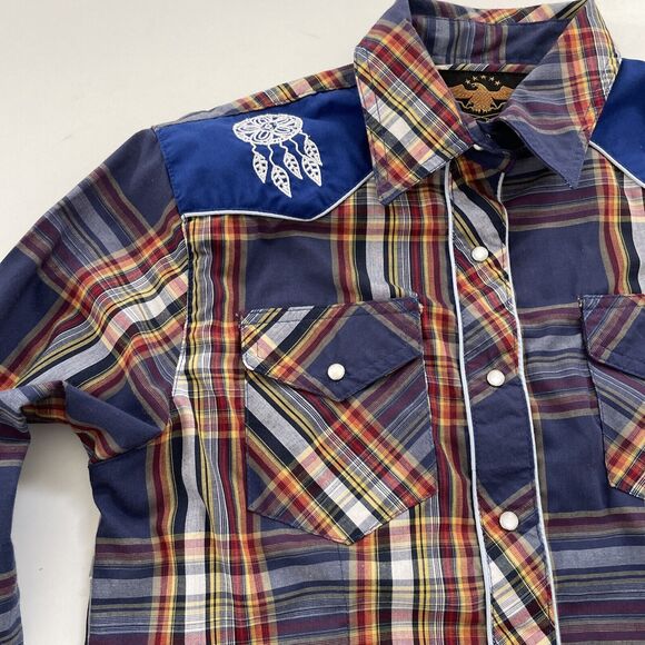 El General Cowgirl Shirt‎ Rodeo Pearl Snap Button Tribal Embroidery Western - Picture 2 of 10